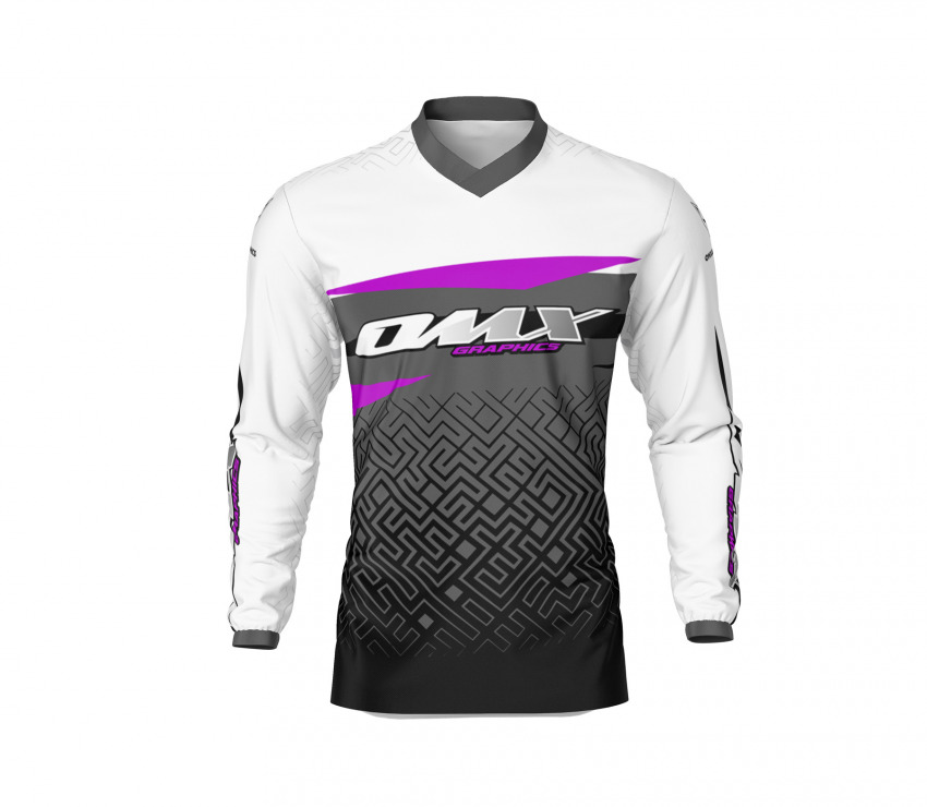 Custom MX Jersey in Grey and Purple AMAZE Front SIde