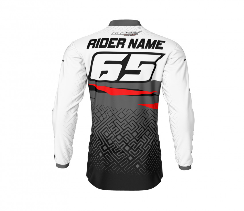 Custom MX Jersey in Grey and Red Color AMAZE Front Side