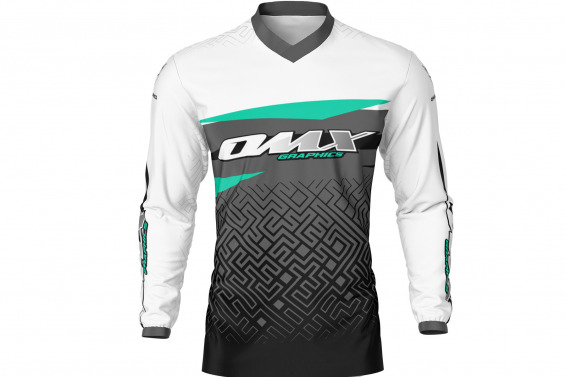 Custom MX Jersey in Grey and Teal Color AMAZE Front Side