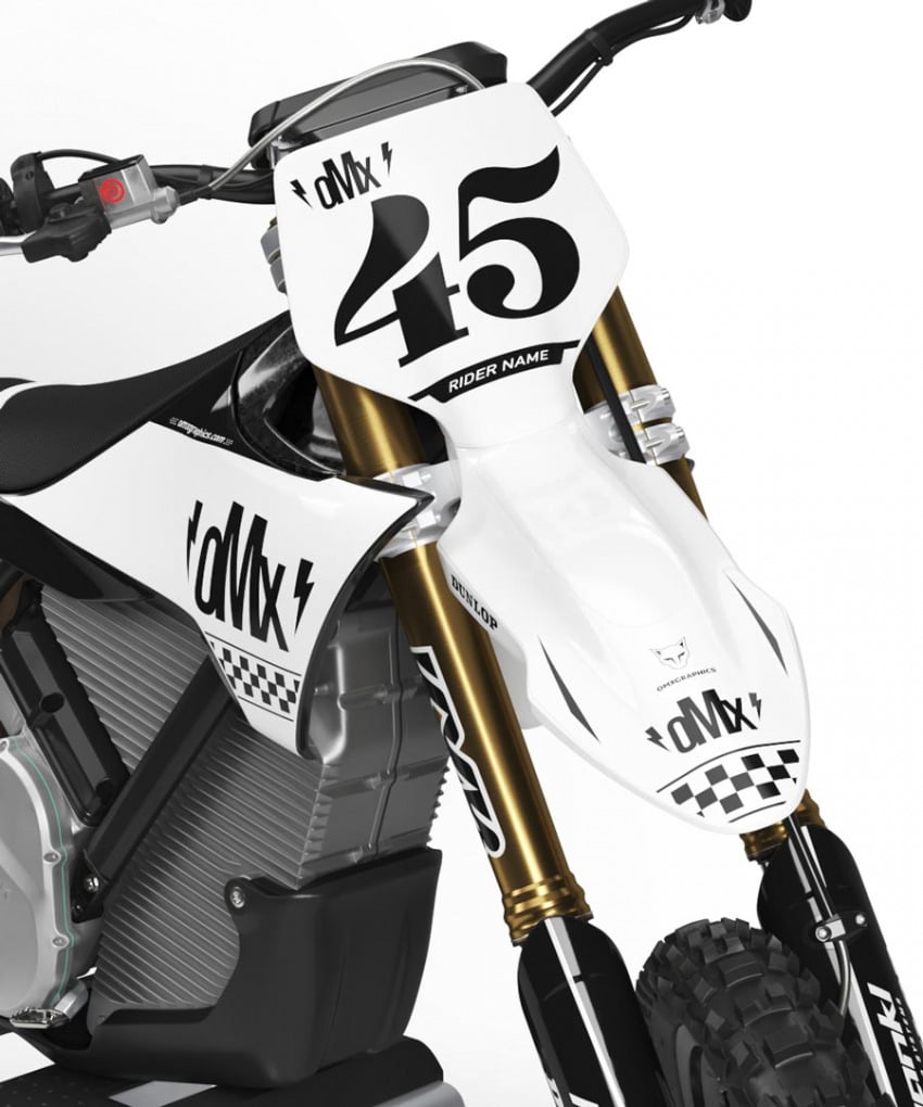 Black and White Graphics for Stark Varg Dirt Bike