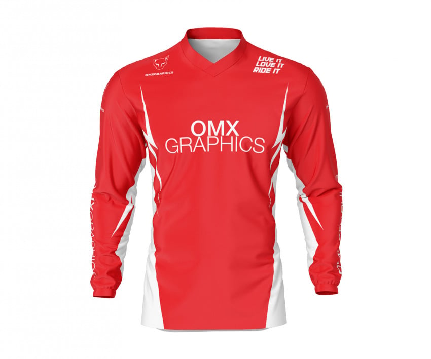 Red Motocross Jersey Corsa Front Side