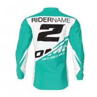 Back Side of Corsa Motocross Jersey in Teal Color