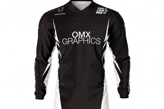 Black Motocross Jersey Front Side CORSA