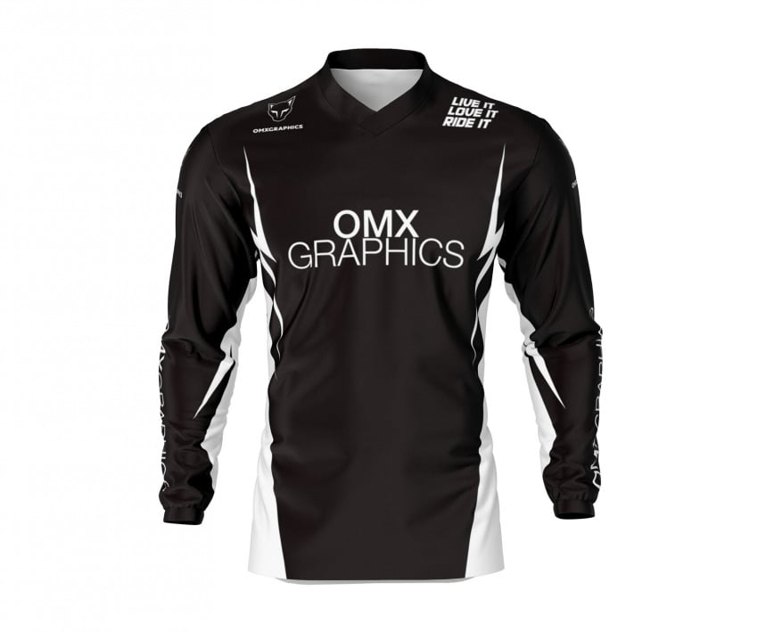 Black Motocross Jersey Front Side CORSA