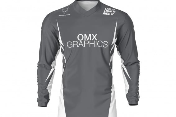 Grey Motocross Jersey CORSA Front Side