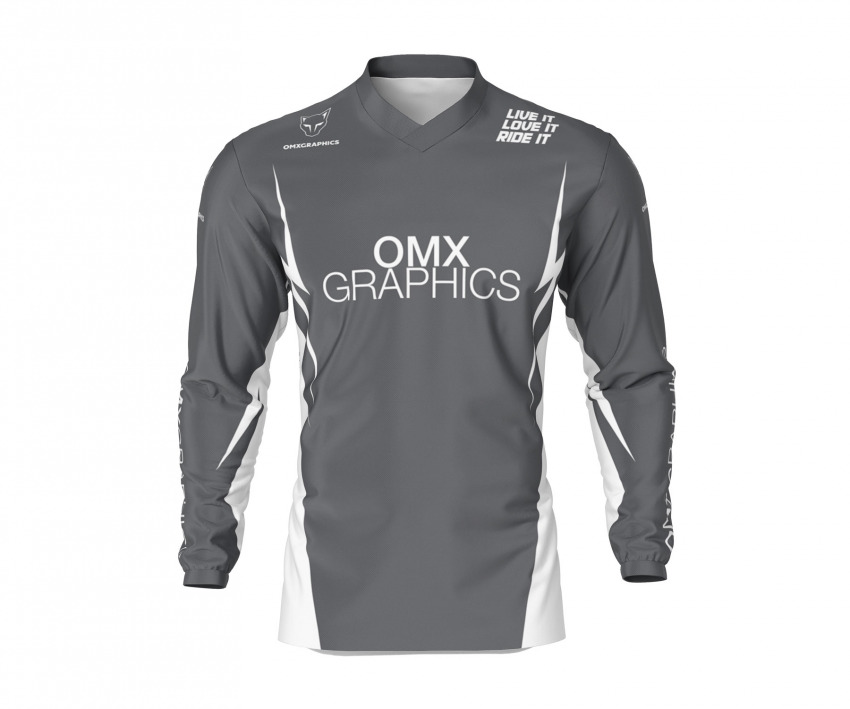 Grey Motocross Jersey CORSA Front Side