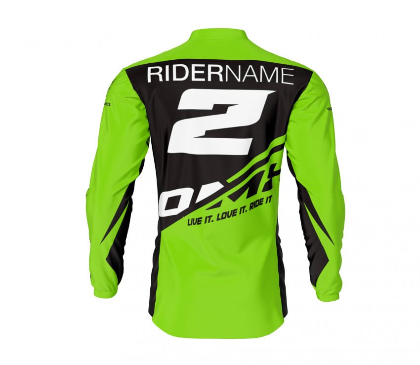 Green Motocross Jersey CORSA Back Side