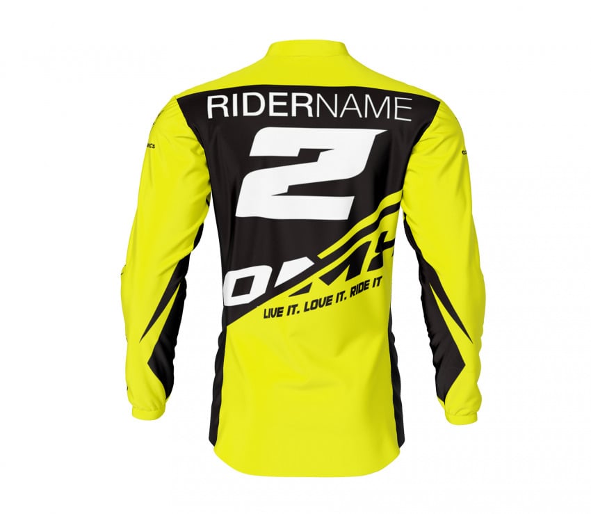 Yellow Motocross Jersey Back Side CORSA