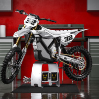 MX Graphics Kit for Stark Varg Dirt Bike Grey and White Trace Promo