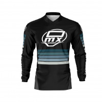 Black with Blue Motocross Jersey CHARGE Front