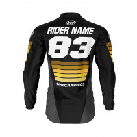 Motocross Jersey in Black and Gold Color CHARGE Back Side