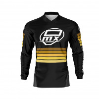 Motocross Jersey in Black and Gold Color CHARGE Front Side