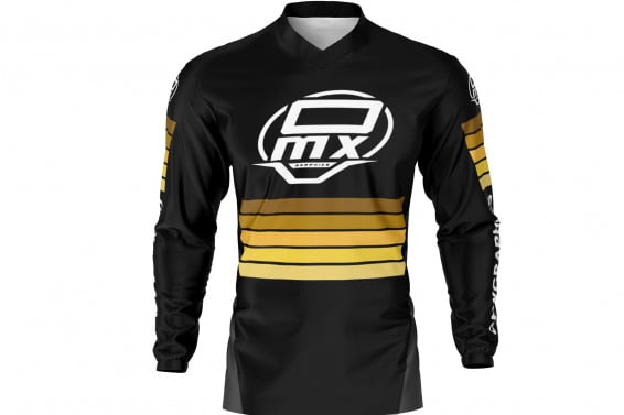 Motocross Jersey in Black and Gold Color CHARGE Front Side