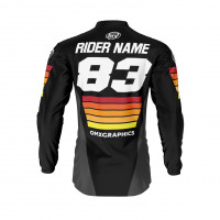 Custom Mx Jersey in Black and Orange CHARGE Back Side