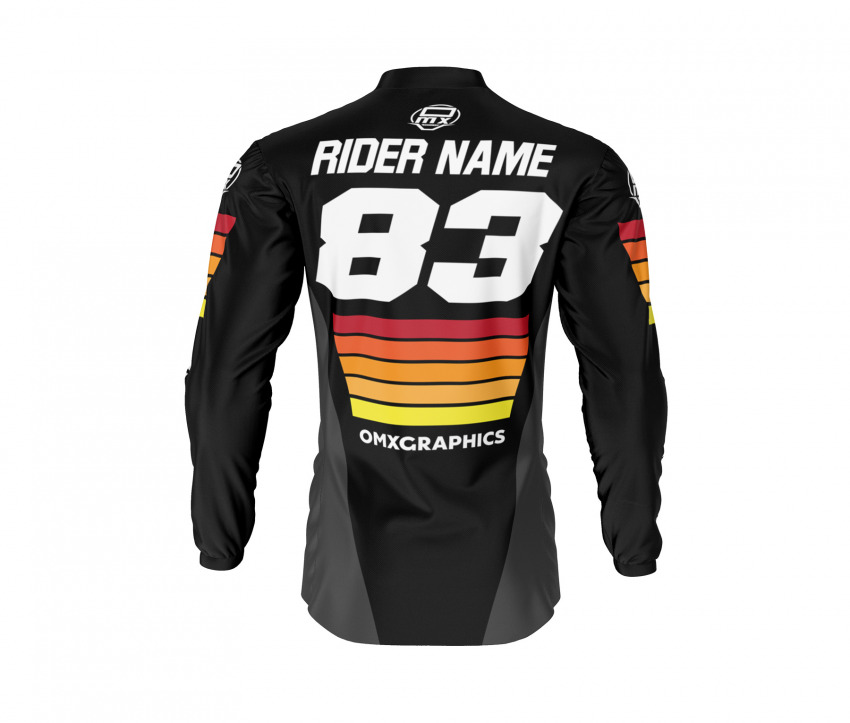 Custom Mx Jersey in Black and Orange CHARGE Back Side