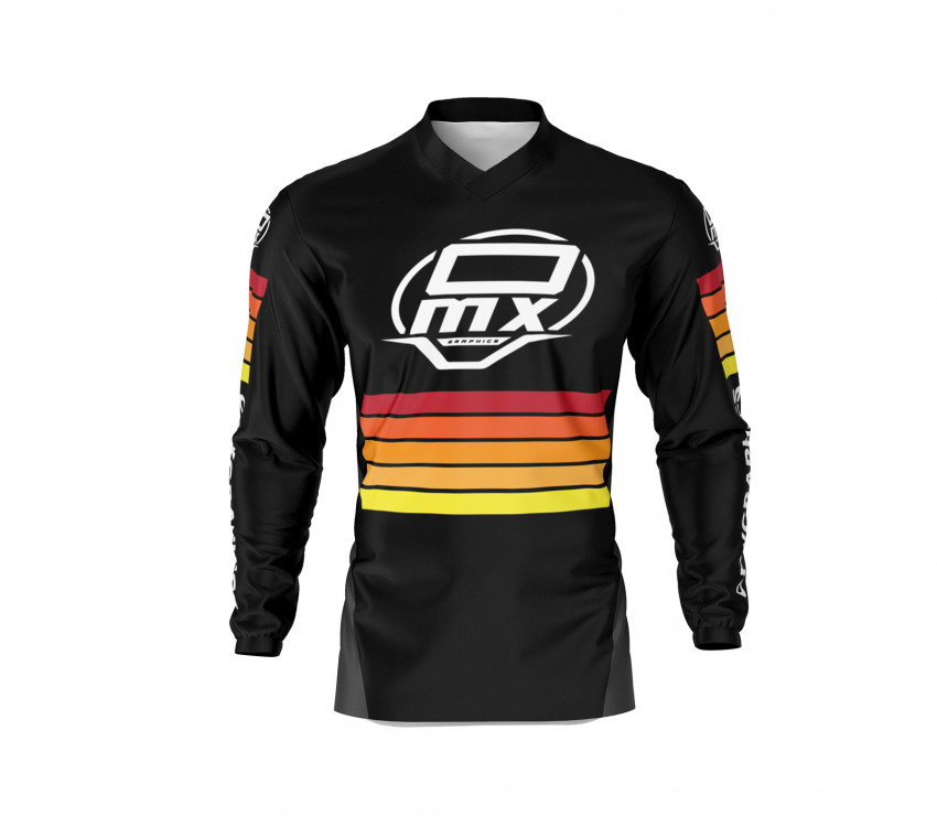 Custom Mx Jersey in Black and Orange CHARGE Front Side