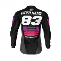 Custom Mx Jersey in Black and Pink CHARGE Back Side