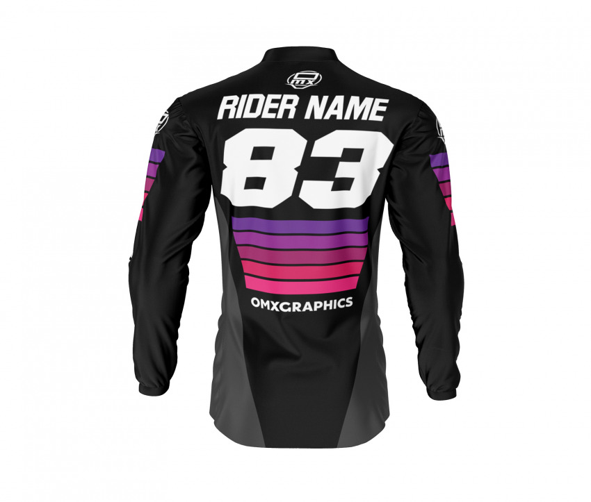 Custom Mx Jersey in Black and Pink CHARGE Back Side