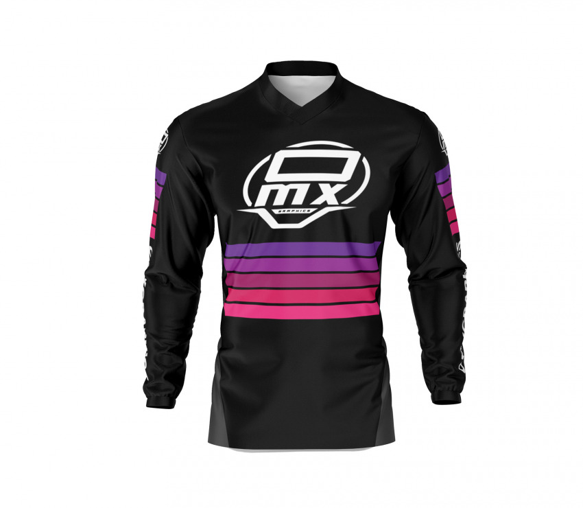 Custom Mx Jersey in Black and Pink CHARGE Front Side