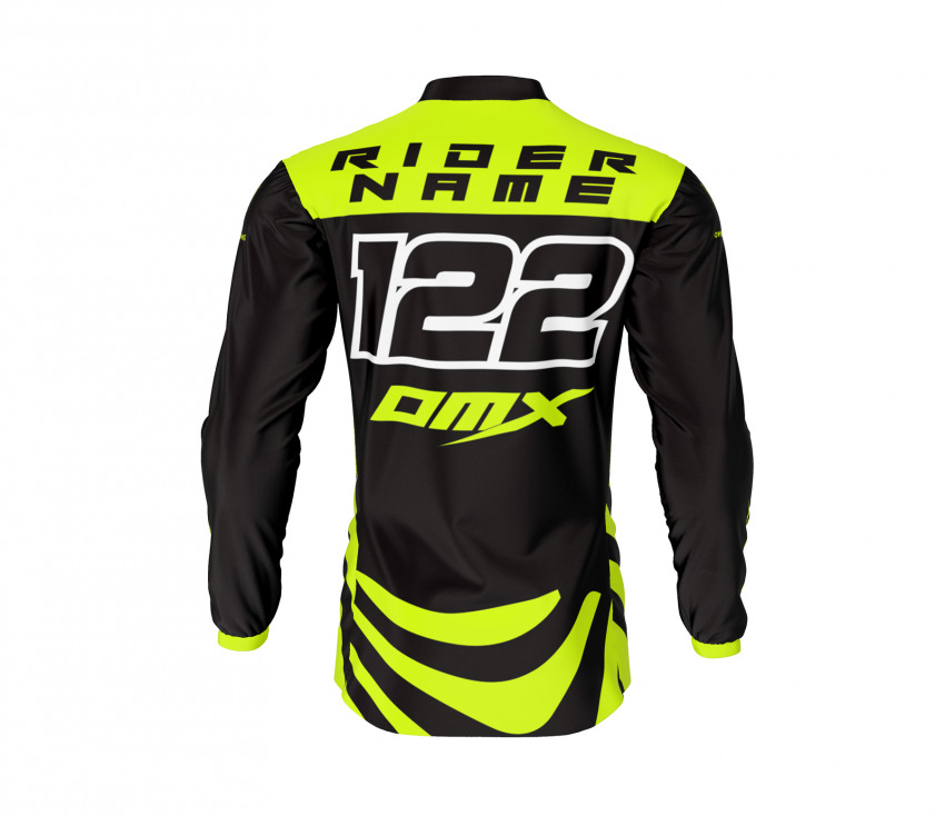 Motocross Jersey in Neon Lime Color Front Back CHIMERA