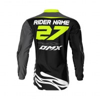 Custom Motocross Jersey FURY in Black and Grey Back