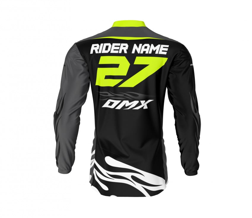 Custom Motocross Jersey FURY in Black and Grey Back