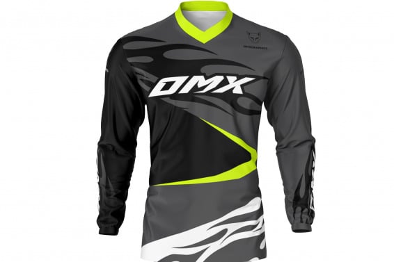 Custom Motocross Jersey FURY in Black and Grey Front