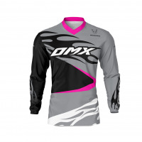 Grey Mx Jersey with Pink Elements FURY Front SIde