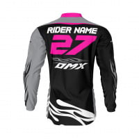 Grey Mx Jersey with Pink Elements FURY Back SIde