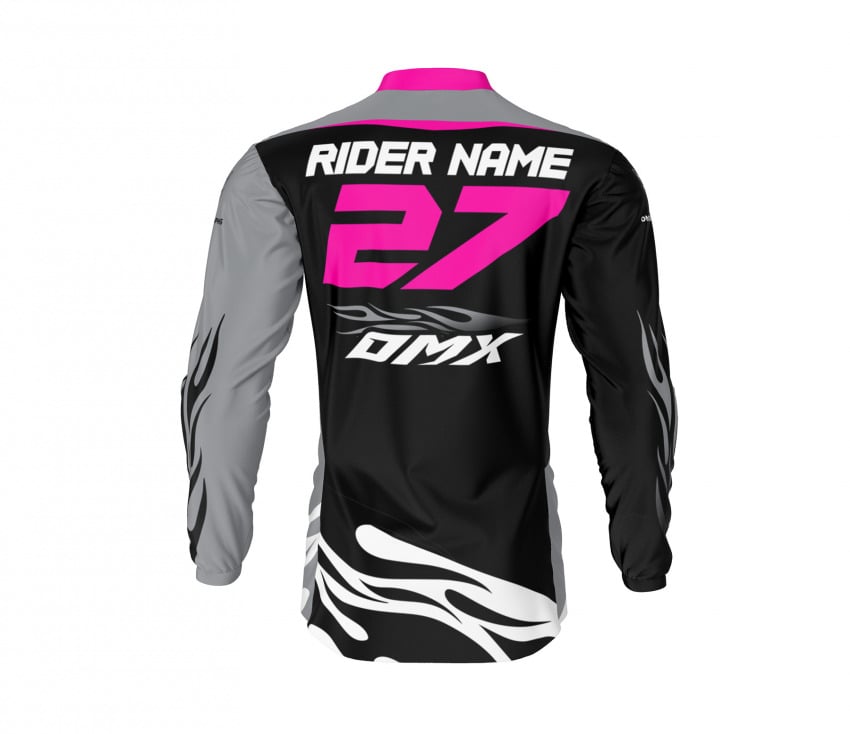 Grey Mx Jersey with Pink Elements FURY Back SIde