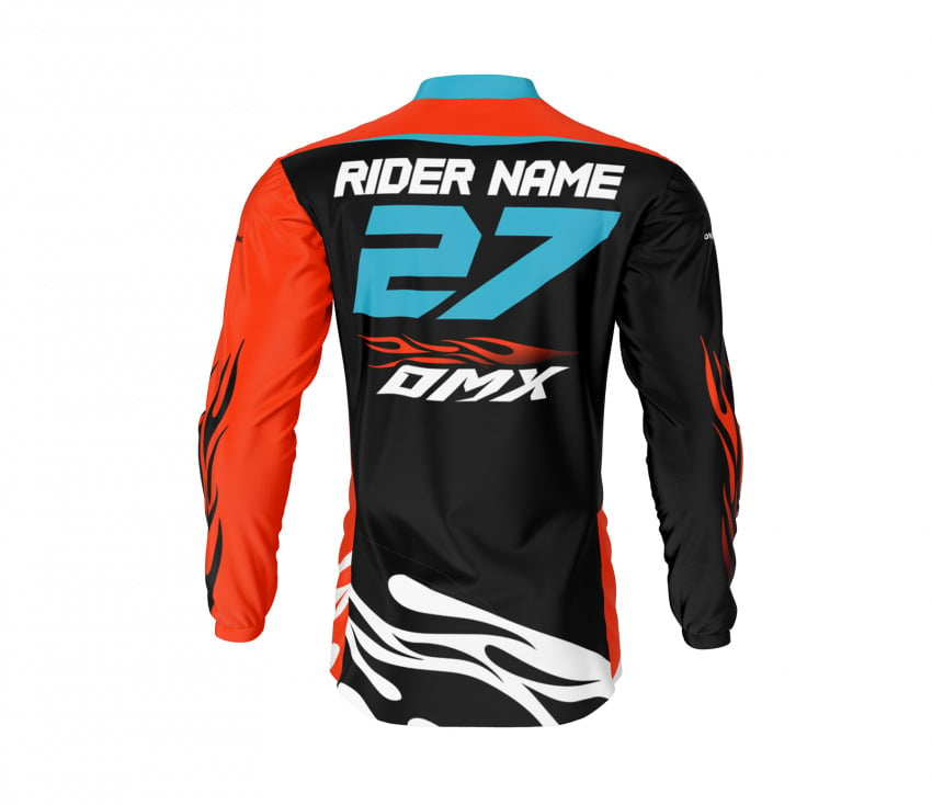 Mx Jersey in Red with Black FURY Back Side