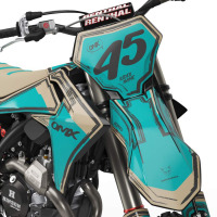 Mx Graphics for GasGas Dirt Bike TOON Teal Front