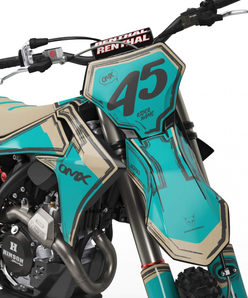 Mx Graphics for GasGas Dirt Bike TOON Teal Front