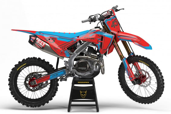 Mx Graphics for Honda Dirt Bike TOON Red and Blue