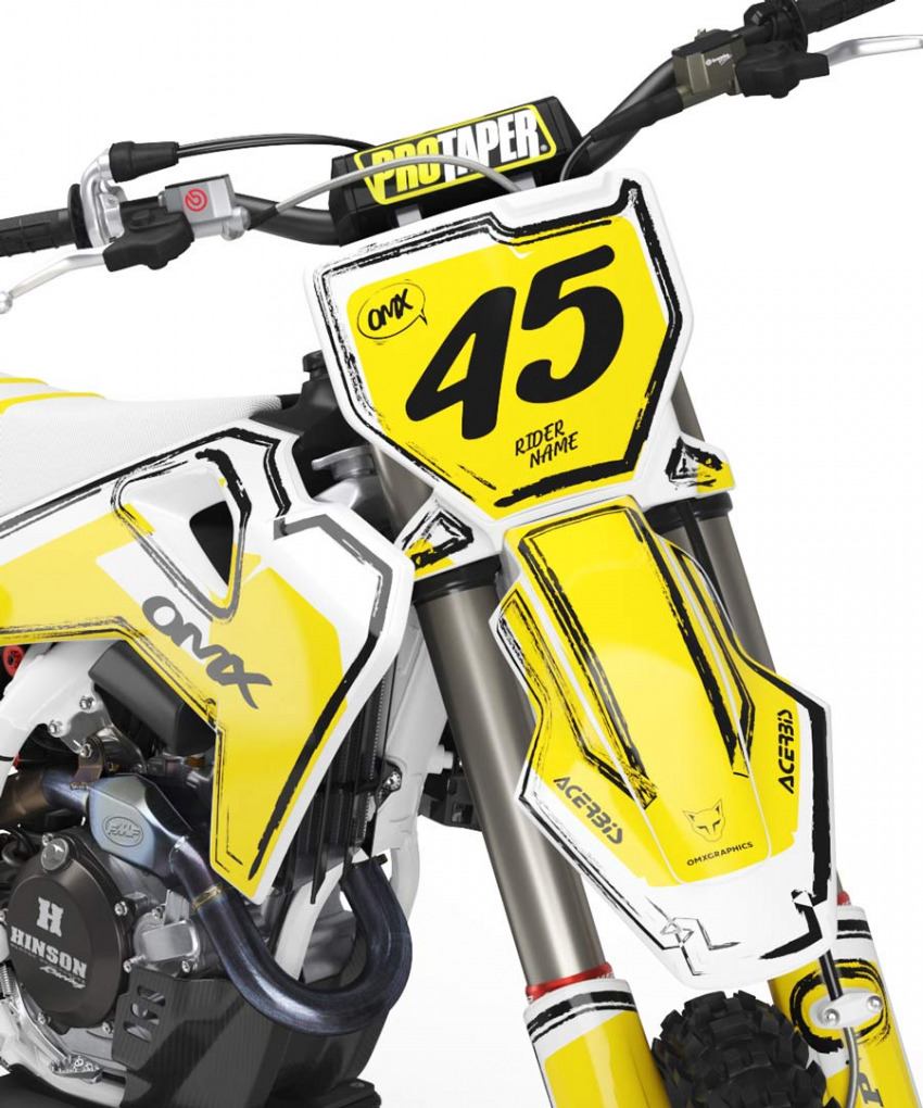 Mx Graphics for Husqvarna Dirt Bike TOON Yellow Front