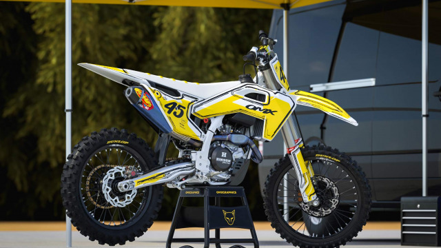 Mx Graphics for Husqvarna Dirt Bike TOON Yellow Promo