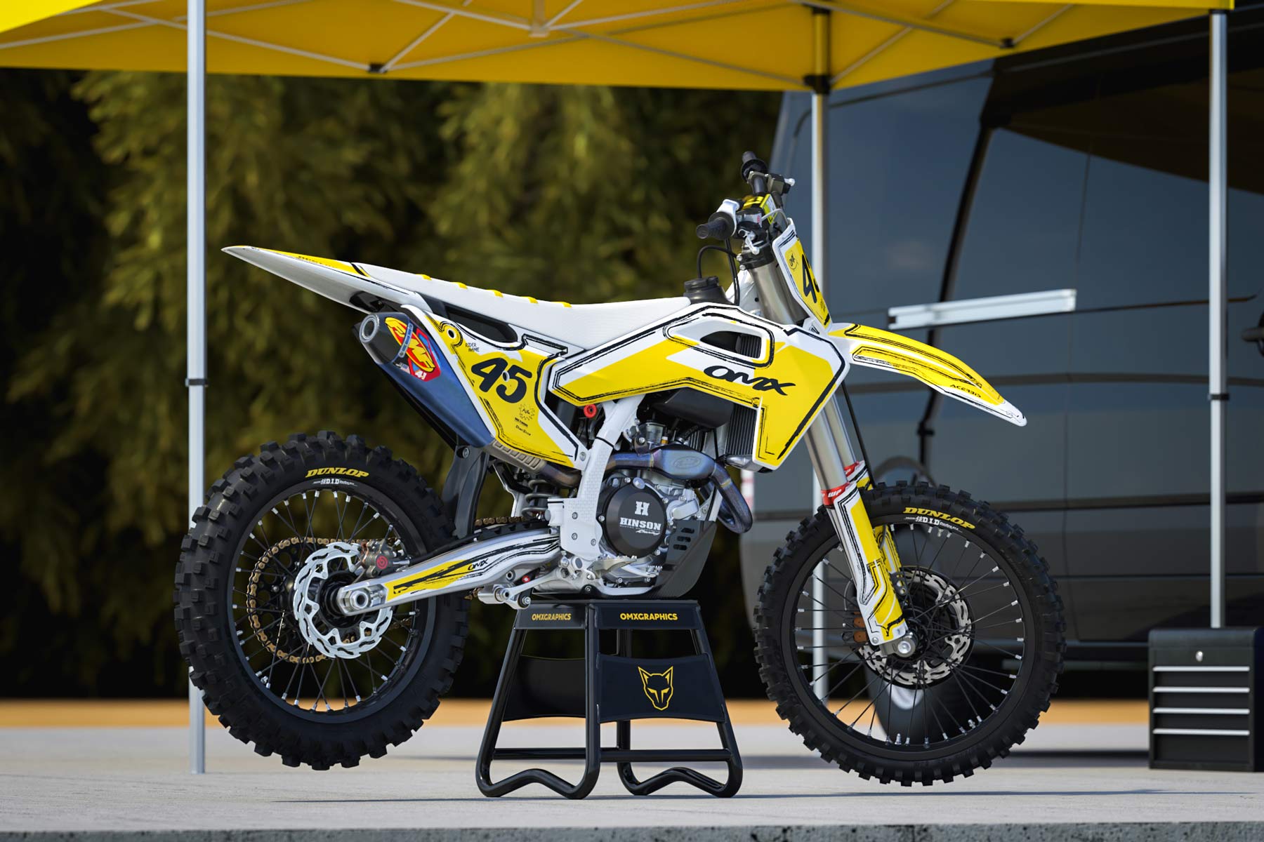 Mx Graphics for Husqvarna Dirt Bike TOON Yellow Promo