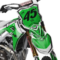 Mx Graphics for Kawasaki Dirt Bike TOON Green Front