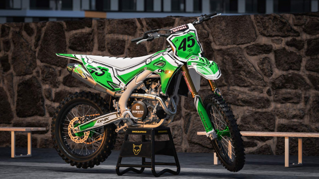 Mx Graphics for Kawasaki Dirt Bike TOON Green Promo