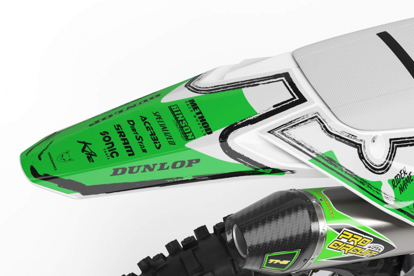 Mx Graphics for Kawasaki Dirt Bike TOON Green Tail