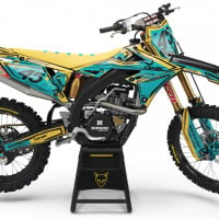 Mx Graphics for Suzuki Dirt Bike TOON Teal and Yellow