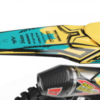 Mx Graphics for Suzuki Dirt Bike TOON Teal and Yellow Tail