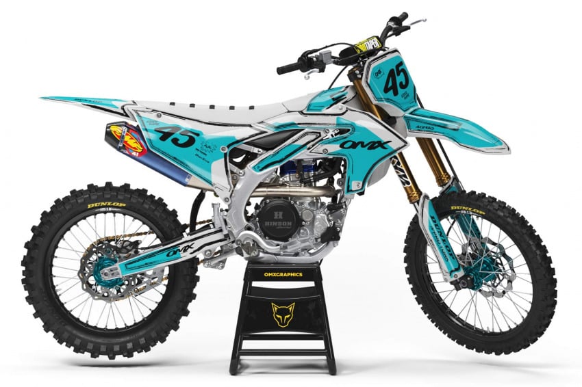 Mx Graphics for Yamaha Dirt Bike TOON Teal and Grey