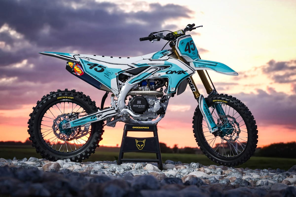 Mx Graphics for Yamaha Dirt Bike TOON Teal and Grey Promo