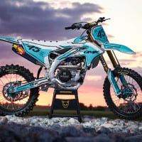 Mx Graphics for Yamaha Dirt Bike TOON Teal and Grey Promo