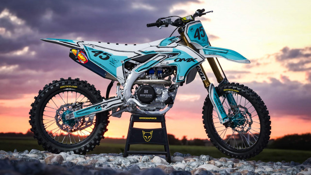 Mx Graphics for Yamaha Dirt Bike TOON Teal and Grey Promo