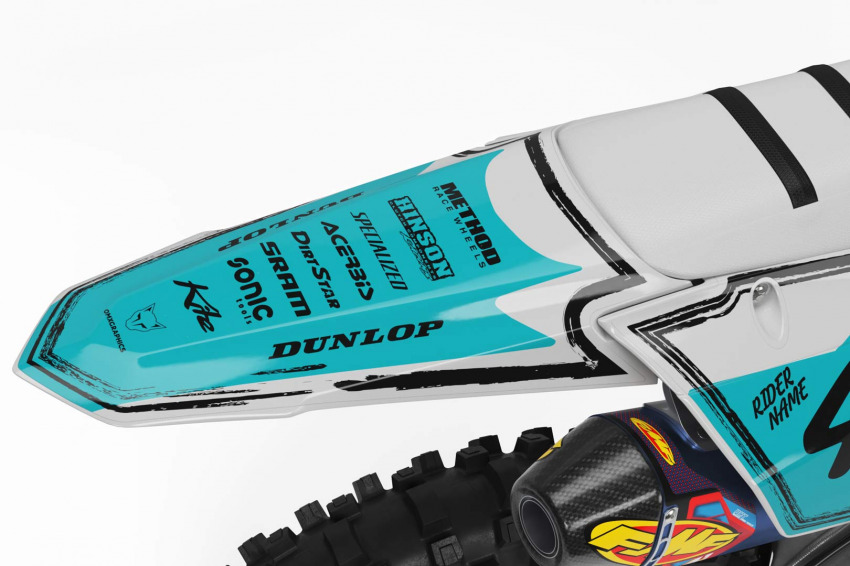 Mx Graphics for Yamaha Dirt Bike TOON Teal and Grey TAil