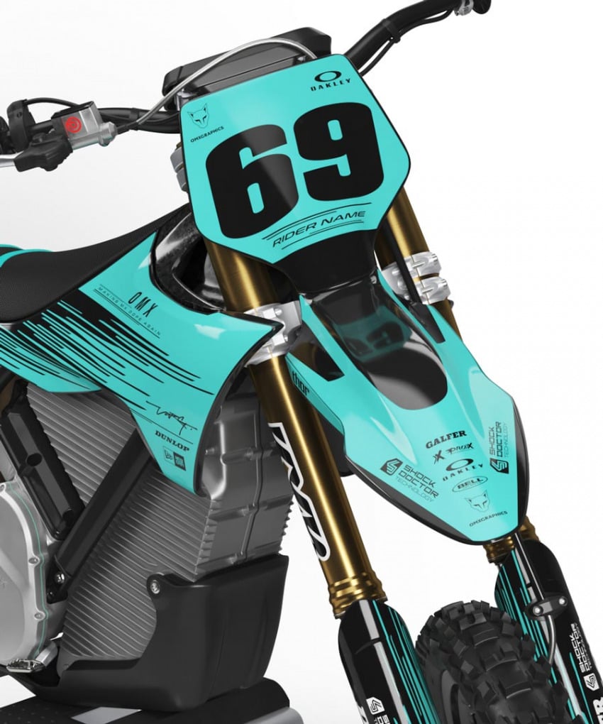 Teal Color Stark Varg Graphics Kit COMET Front