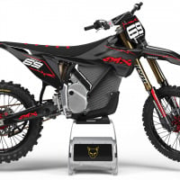 Black and Red Graphics Kit for Stark Varg Dirt Bike