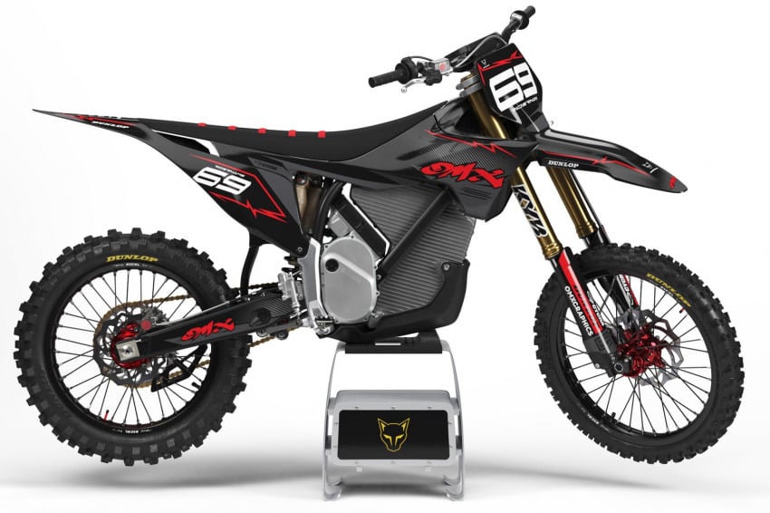 Black and Red Graphics Kit for Stark Varg Dirt Bike